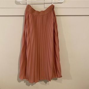 High Waisted Pleated A-Line Skirt